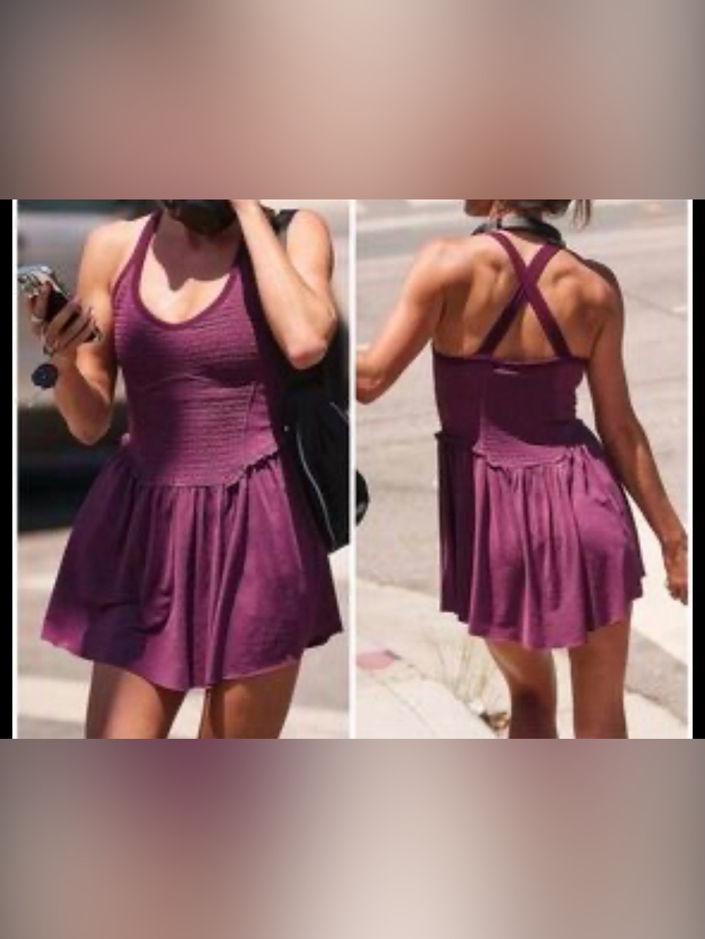 NWOT Free people movement smockin hot dress black cherry $128 small